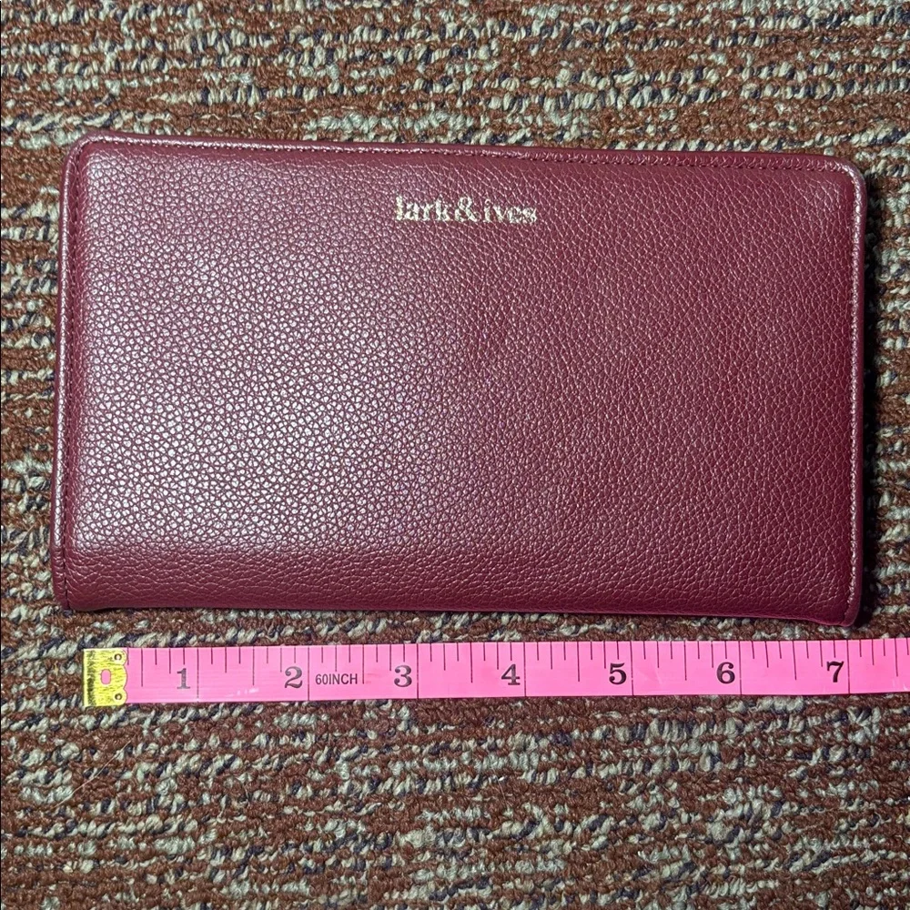 Lark & Ives Burgundy Wallet maroon simple long card wallet minimalist wallet
